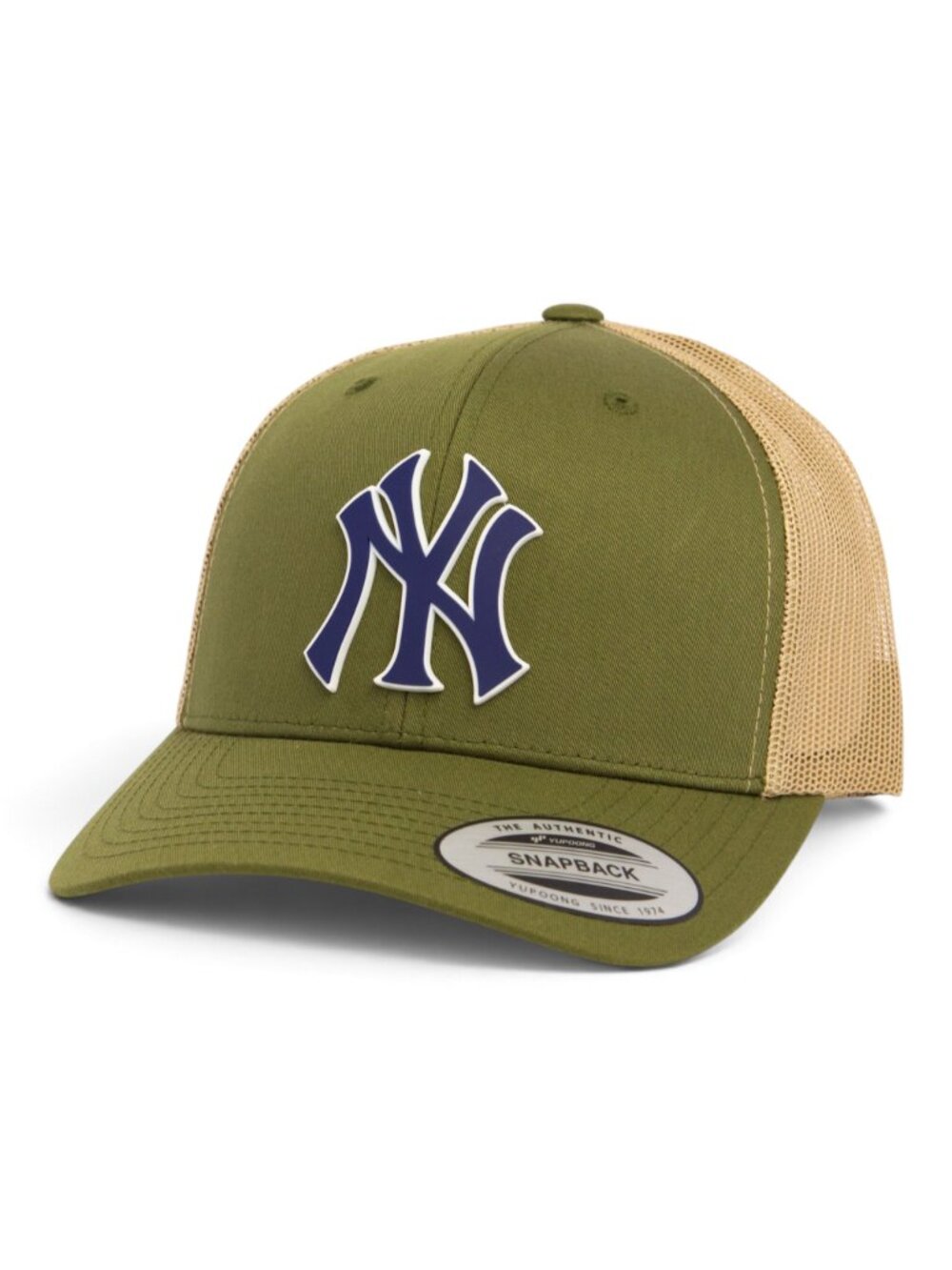 New York Yankees NY Navy 3D YP Snapback Trucker Hat- Moss/ Tan